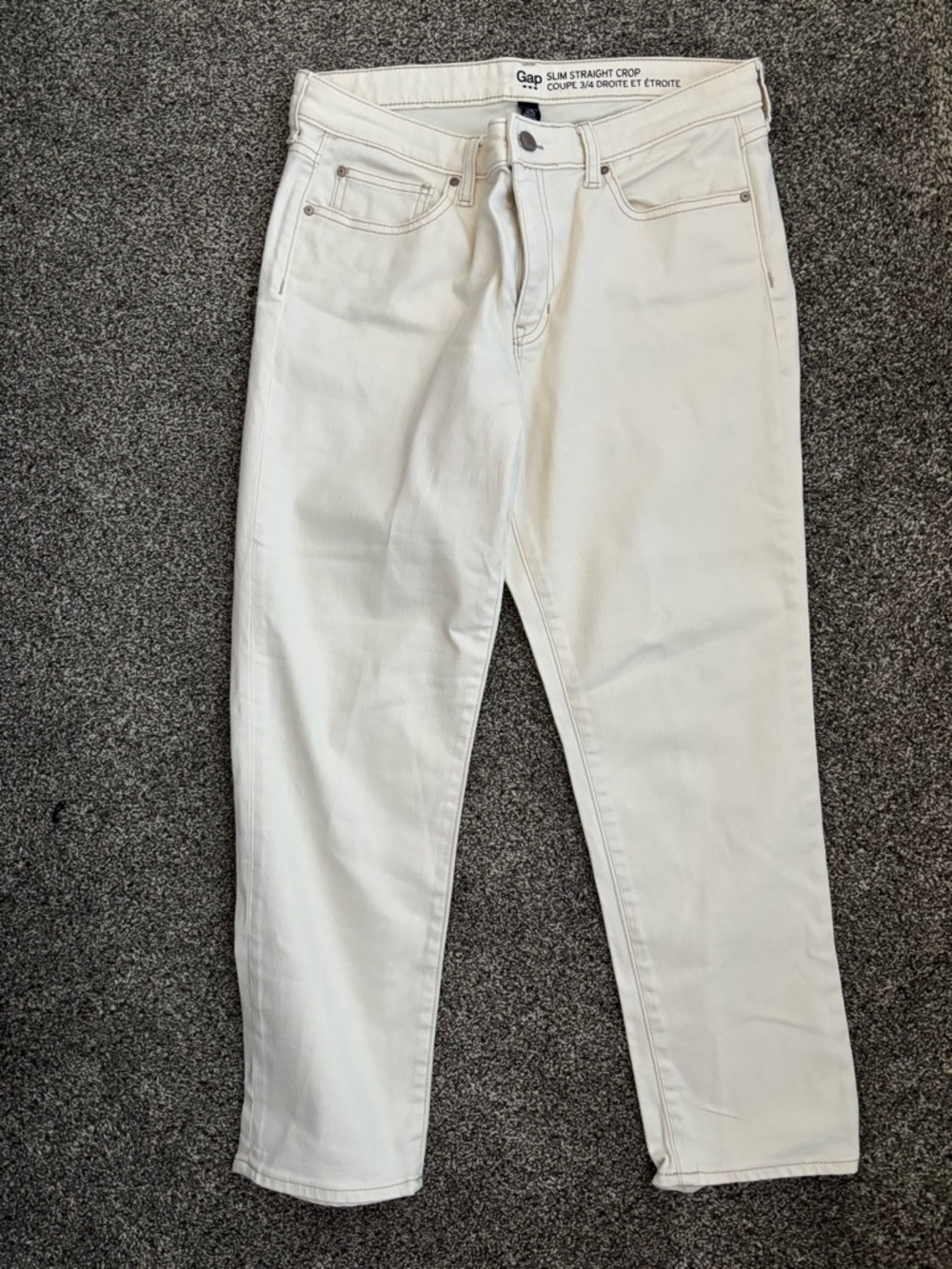 GAP Slim Straight Crop Off-White Jeans